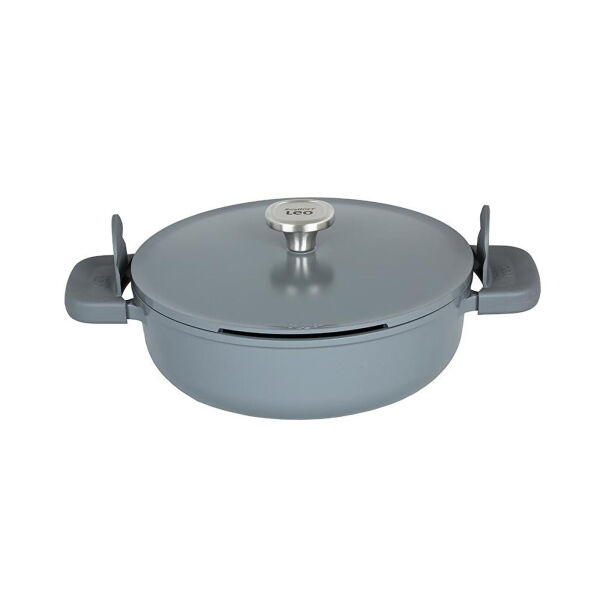 Berghoff 1+1 Hediye Leo Phantom Kapakli Yapişmaz Sote Tavasi 28 Cm Smoked Grey