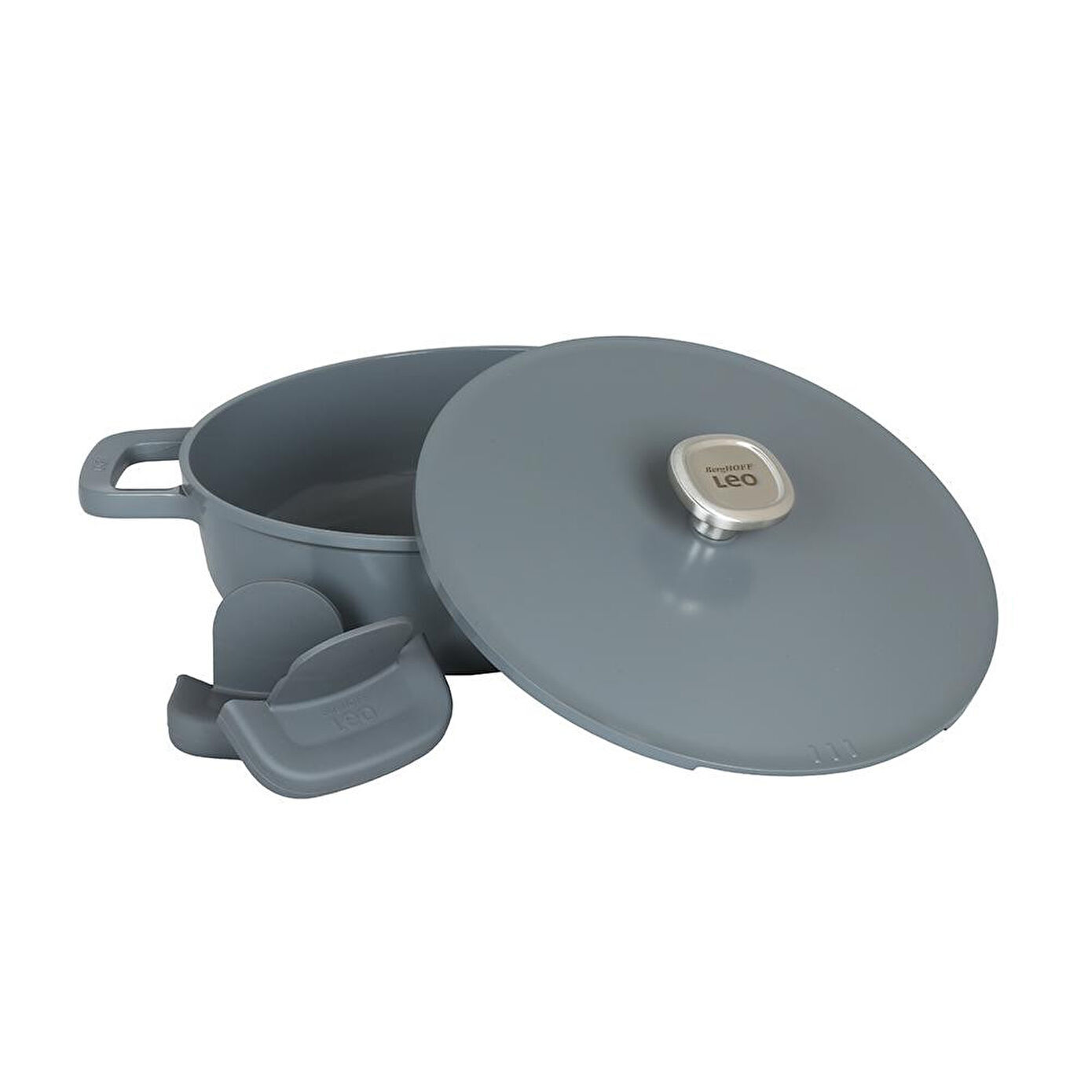 Berghoff 1+1 Hediye Leo Phantom Kapakli Yapişmaz Sote Tavasi 28 Cm Smoked Grey - 3