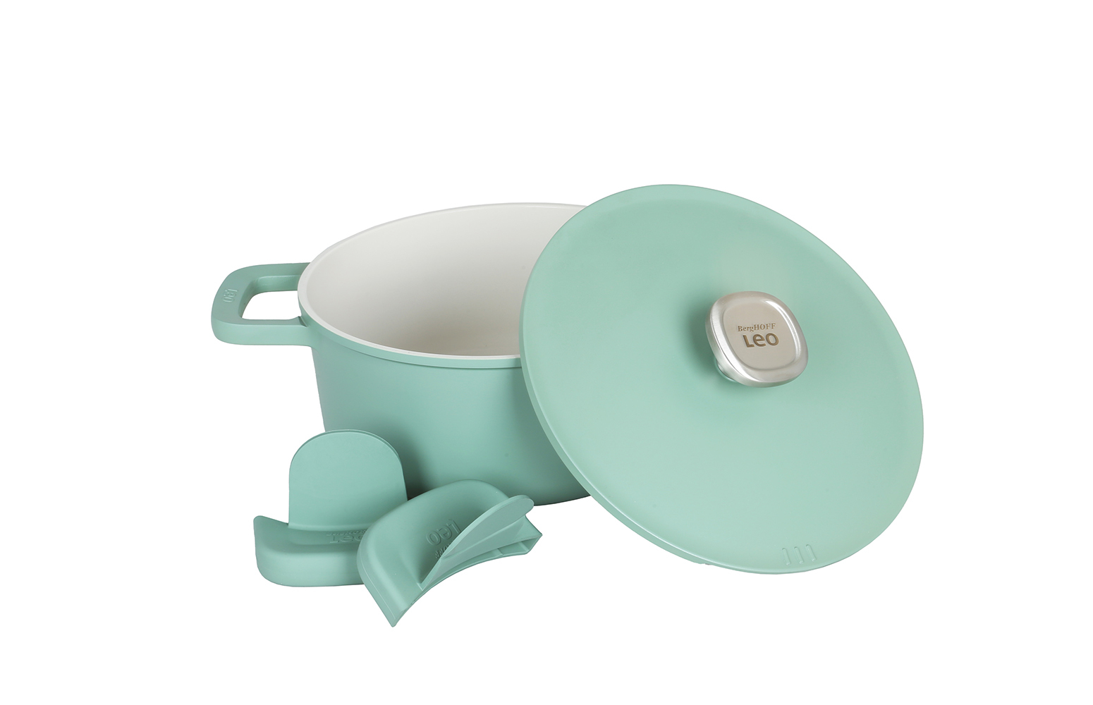 Berghoff 1+1 Hediye Leo Phantom Kapakli Yapişmaz Tencere 24 Cm Forest Green - 3