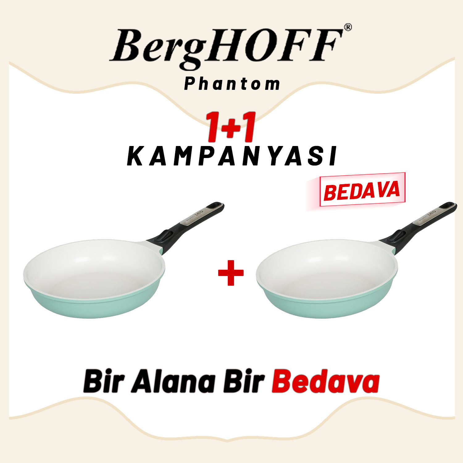 Berghoff 1+1 Hediye Leo Phantom Kizartma Tavasi 24Cm Forest Green - 1