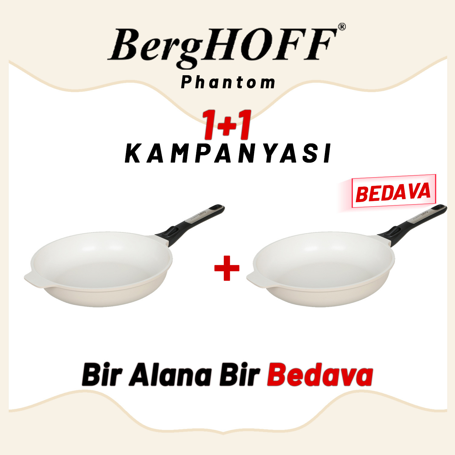 Berghoff 1+1 Hediye Leo Phantom Kizartma Tavasi 24Cm Latte - 2