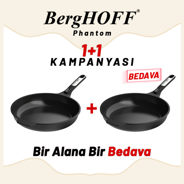 Berghoff 1+1 Hediye Leo Phantom Yapışmaz Kızartma Tavası 28 cm (1)