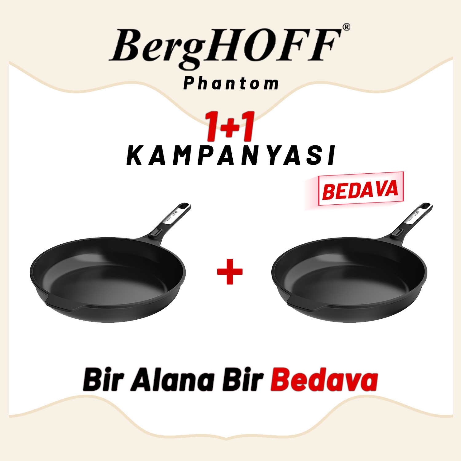 Berghoff 1+1 Hediye Leo Phantom Yapışmaz Kızartma Tavası 32 cm - 2