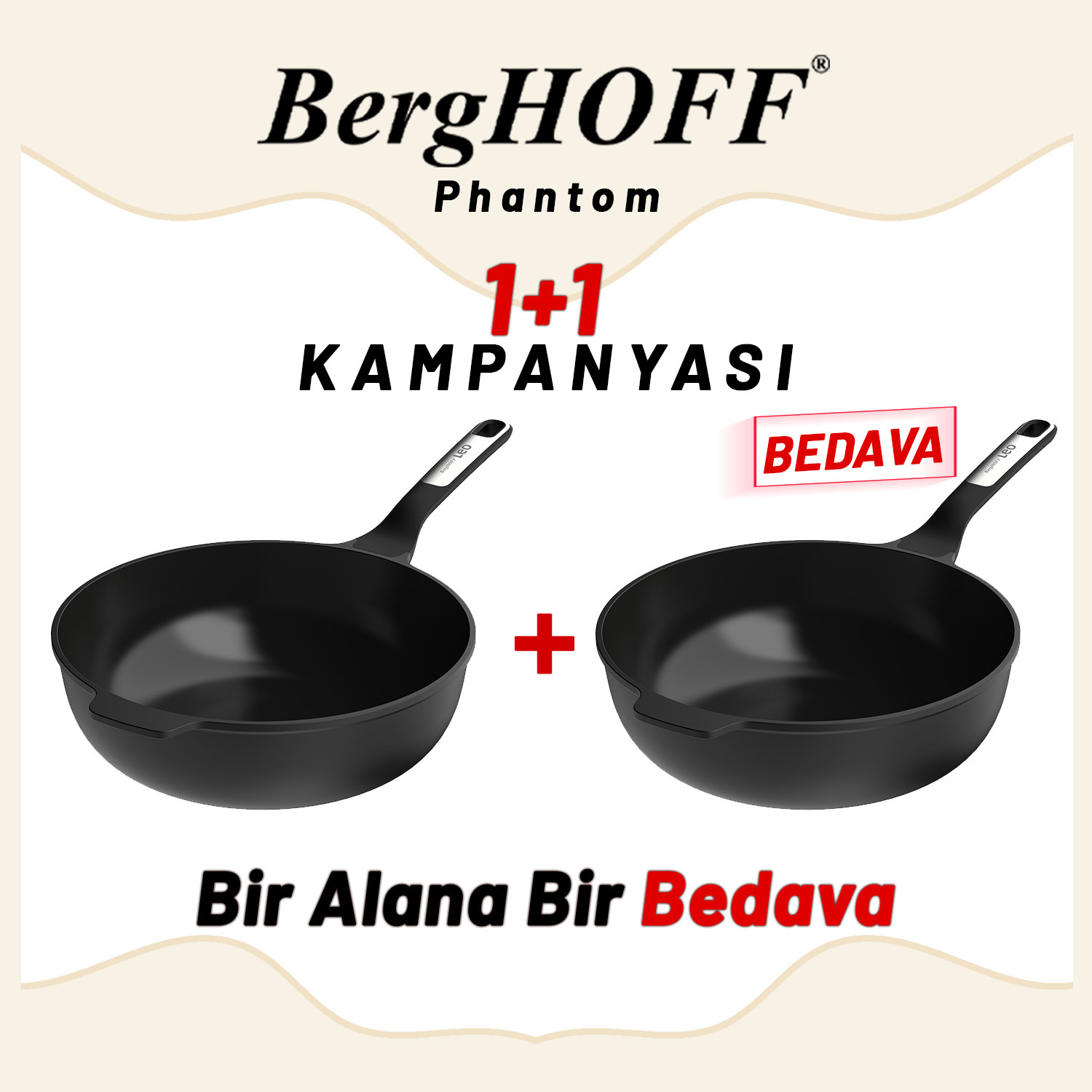 Berghoff 1+1 Hediye Leo Phantom Yapışmaz Wok Tava 30 cm - 2