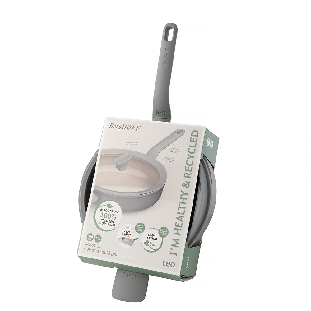 Berghoff Balance Moonmist Yapışmaz Seramik Kapaklı Sote Tavası 26 cm - 2