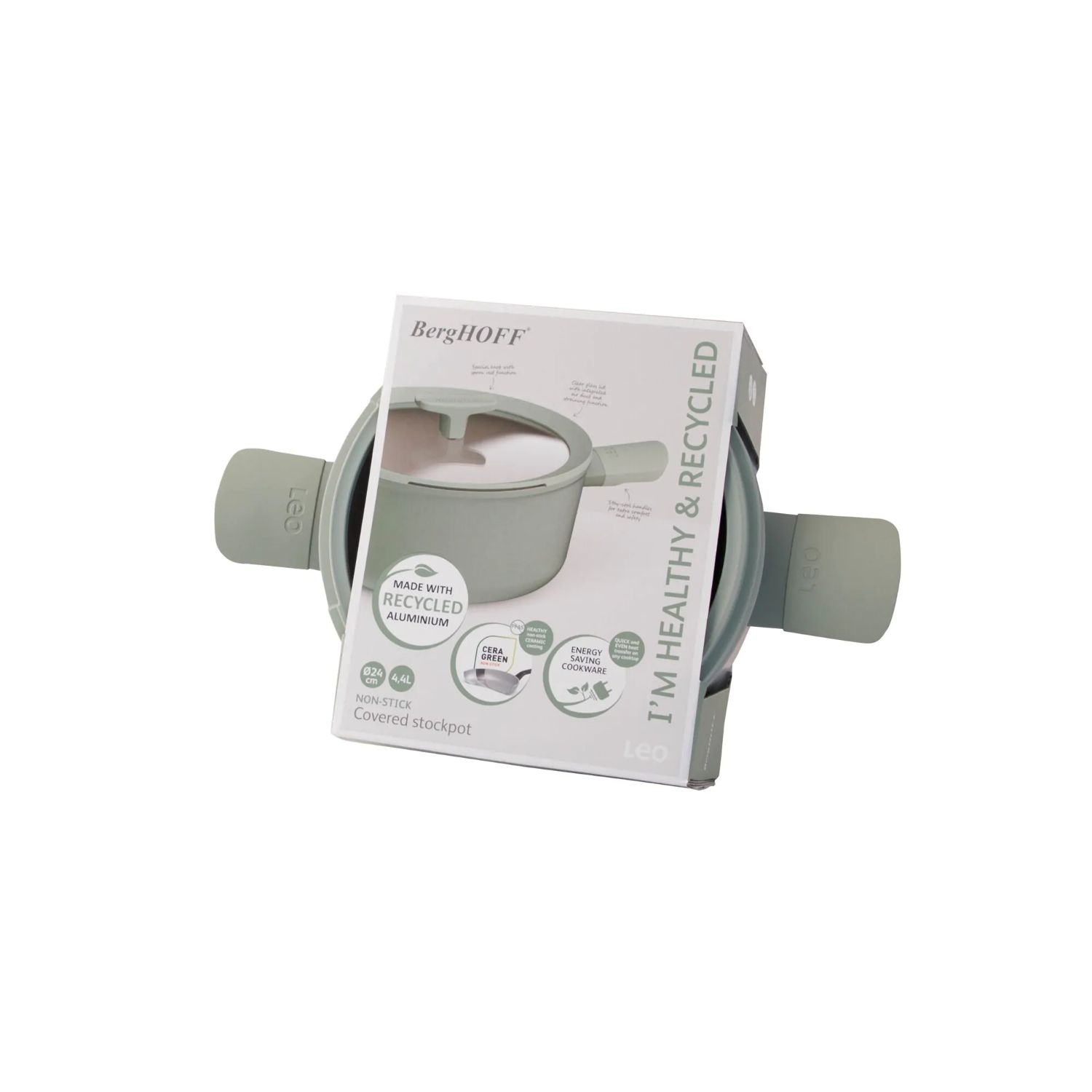 Berghoff Balance Sage Yapışmaz Seramik Kapaklı Tencere 24x11,5 cm - 3