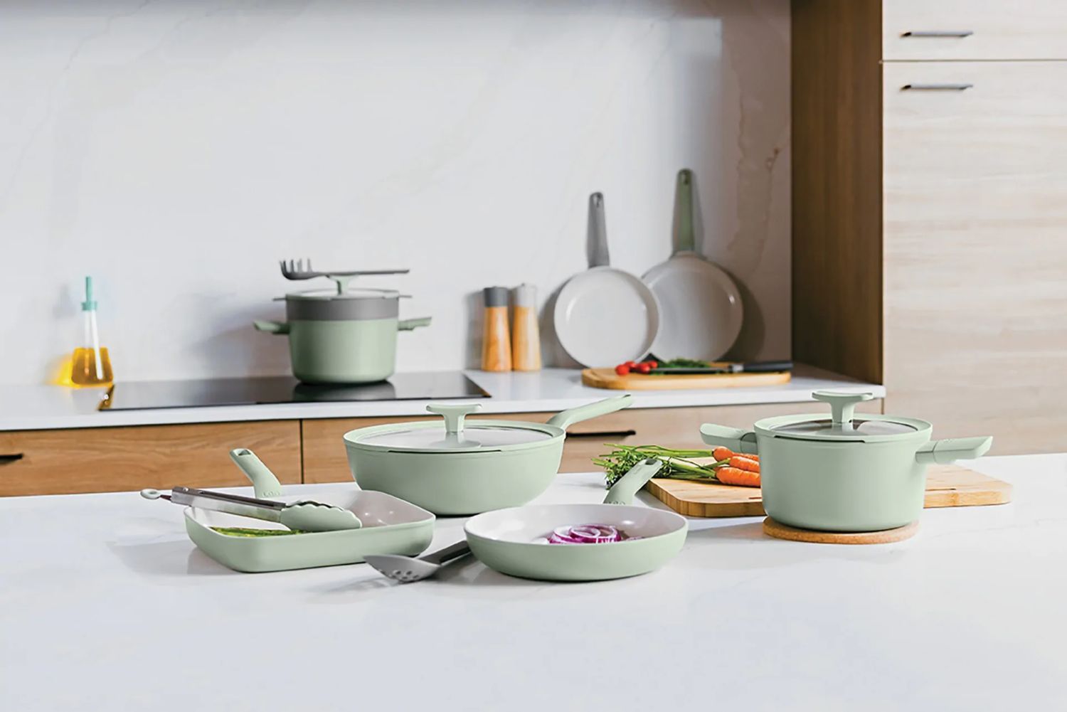 Berghoff Balance Sage Yapışmaz Seramik Kapaklı Tencere 24x14 cm - 2