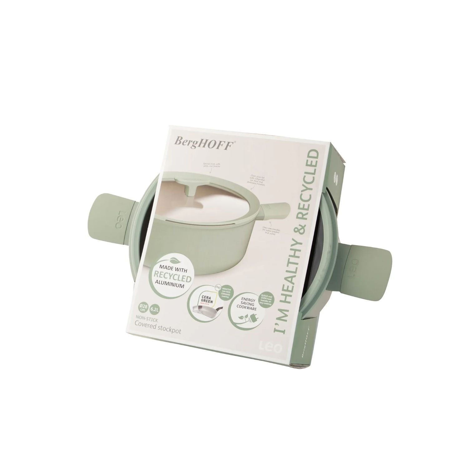 Berghoff Balance Sage Yapışmaz Seramik Kapaklı Tencere 28 cm - 3