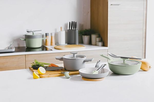 BERGHOFF - Berghoff Balance Sage Yapışmaz Seramik Kapaklı Wok Tava 28 cm (1)
