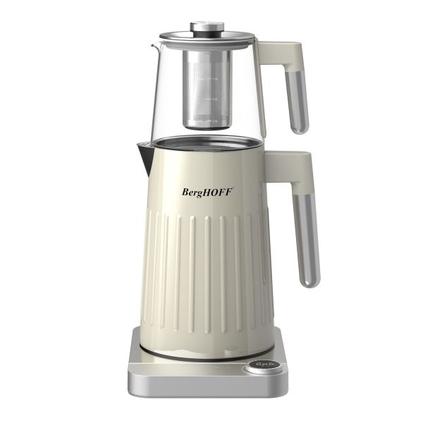 BergHOFF GEM 1.7 Litre Krem Gümüş Kulplu Çay Makinesi