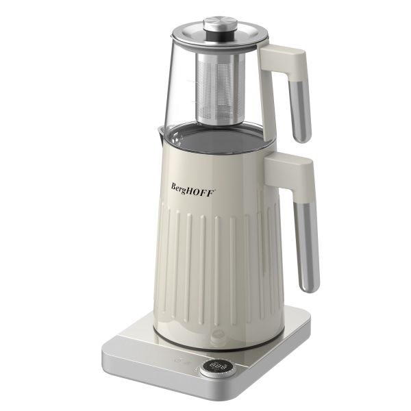 BERGHOFF - BergHOFF GEM 1.7 Litre Krem Gümüş Kulplu Çay Makinesi (1)