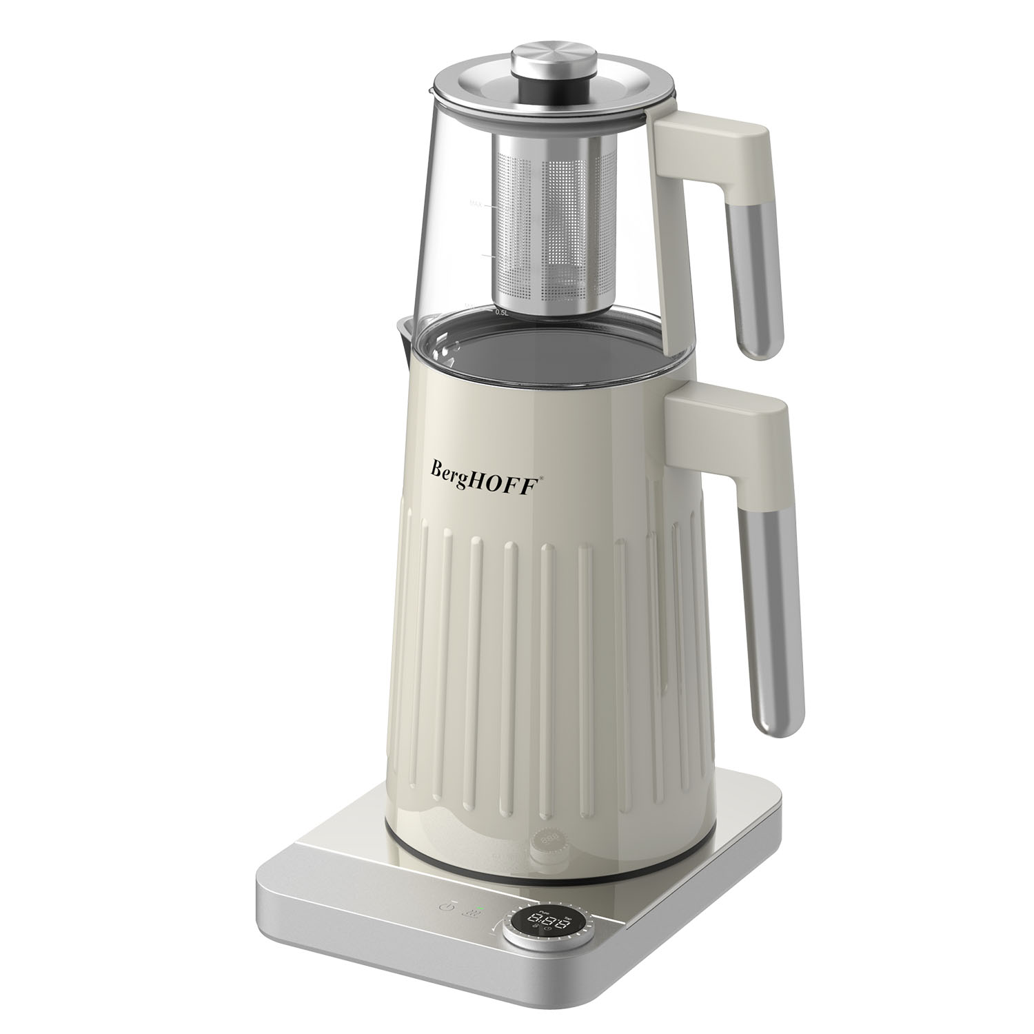 BergHOFF GEM 1.7 Litre Krem Gümüş Kulplu Çay Makinesi - 2