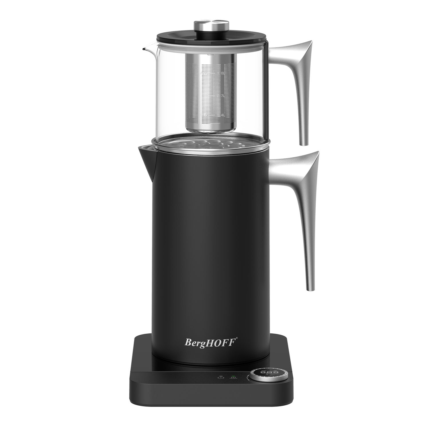 BergHOFF GEM 1.7 Litre Siyah Gümüş Kulplu Çay Makinesi - 1