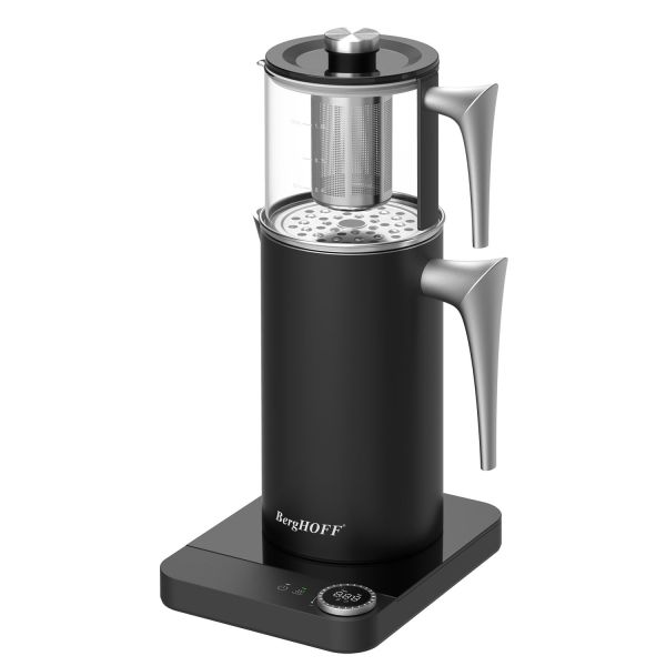 BERGHOFF - BergHOFF GEM 1.7 Litre Siyah Gümüş Kulplu Çay Makinesi (1)