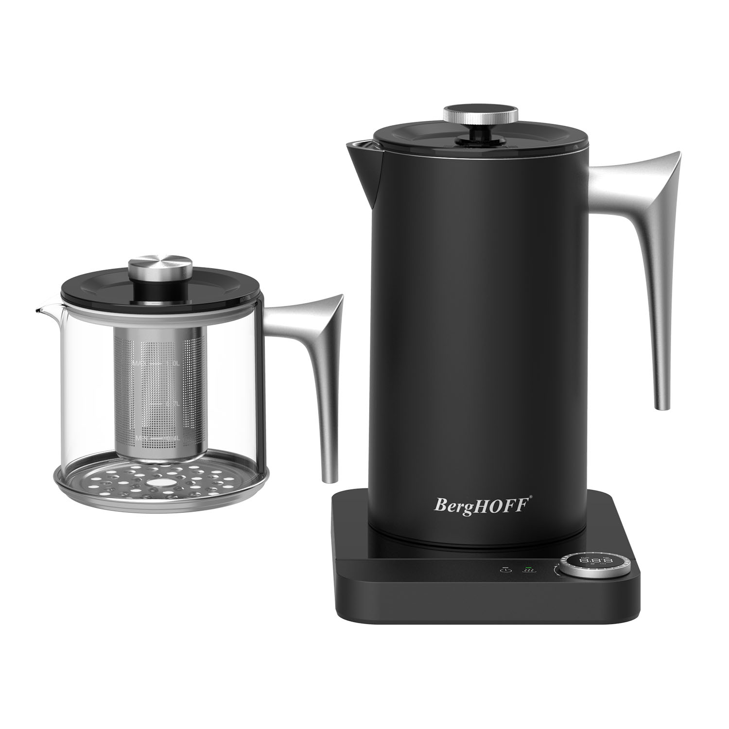 BergHOFF GEM 1.7 Litre Siyah Gümüş Kulplu Çay Makinesi - 3