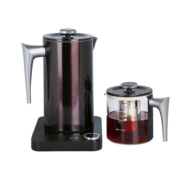 BergHOFF GEM 1.7 Litre Siyah Gümüş Kulplu Çay Makinesi - 5