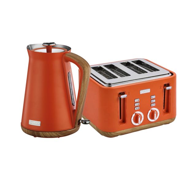 BERGHOFF - Berghoff Gem Natural Set 1.7 Litre Turuncu Su Isiticisi +Dört Dilim Ekmek Kizartma Makinesi