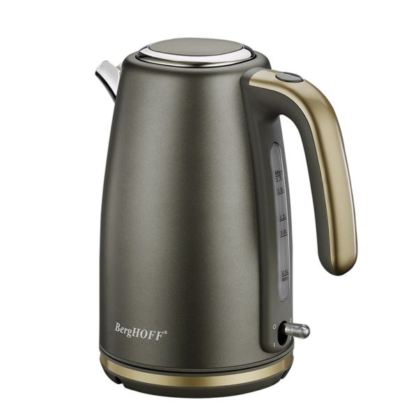 BERGHOFF - Berghoff Gem Pearl 1.7 Litre Gri Gold Modern Su Isıtıcı BERGHOFF - Berghoff Gem Pearl 1.7 Litre Gri Gold Modern Su Isıtıcı