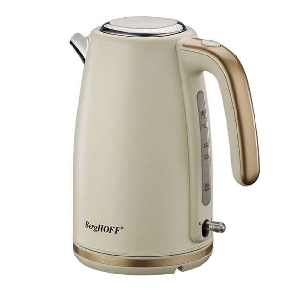 BERGHOFF - Berghoff Gem Pearl 1.7 Litre Vanilya Krem Rengi Gold Modern Su Isıtıcı BERGHOFF - Berghoff Gem Pearl 1.7 Litre Vanilya Krem Rengi Gold Modern Su Isıtıcı