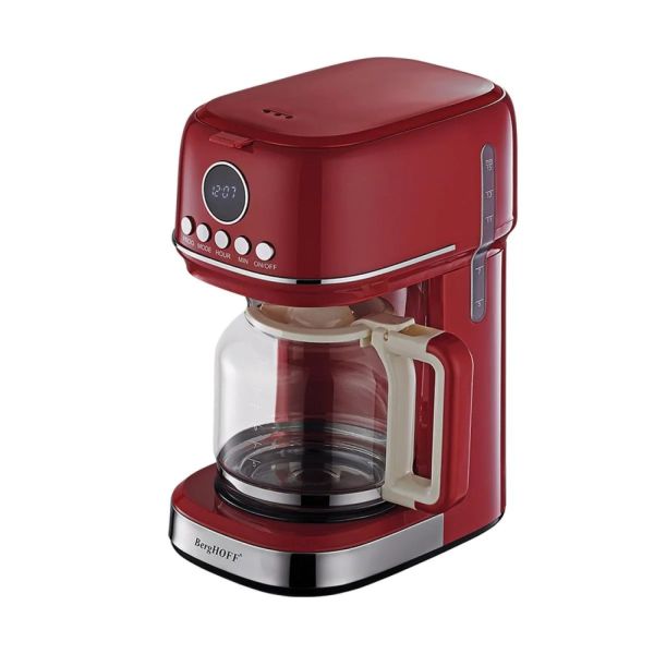 Berghoff Gem Retro 15 bardak Kırmızı Filtre Kahve Makinesi