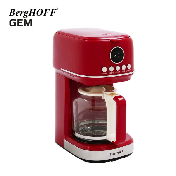 BERGHOFF - BergHOFF GEM RETRO 15 bardak Kırmızı Filtre Kahve Makinesi (1)