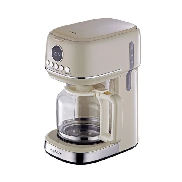 BergHOFF GEM RETRO 15 bardak Vanilya Krem Rengi Filtre Kahve Makinesi