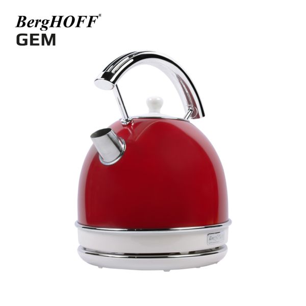 BERGHOFF - BergHOFF GEM RETRO 1.7 Litre Kırmızı Yuvarlak Su Isıtıcısı (1)