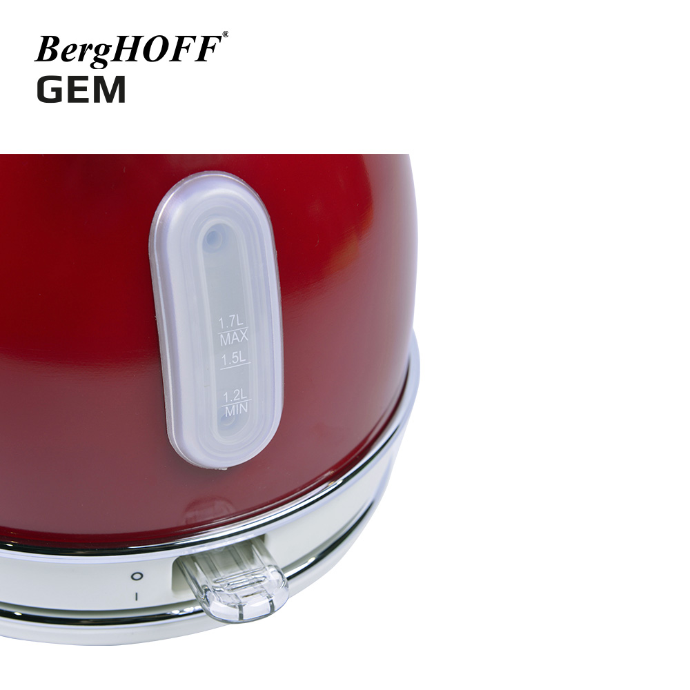 BergHOFF GEM RETRO 1.7 Litre Kırmızı Yuvarlak Su Isıtıcısı - 4