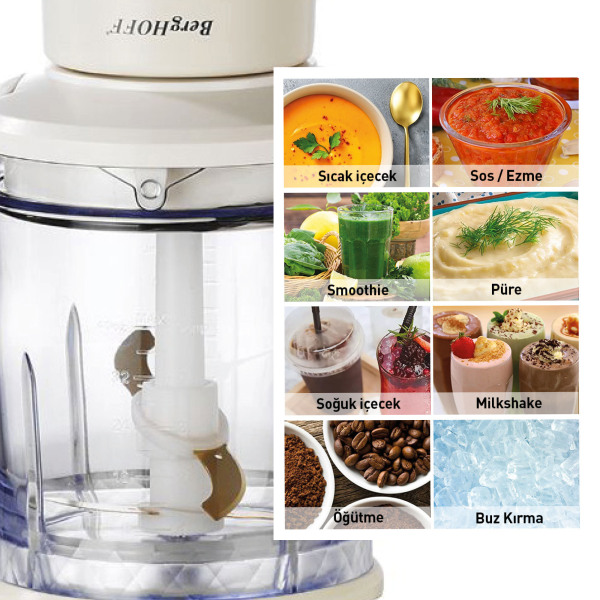 Berghoff Gem Retro 500 W Mint Yeşili Kişisel Blender Ve Doğrayici - 4
