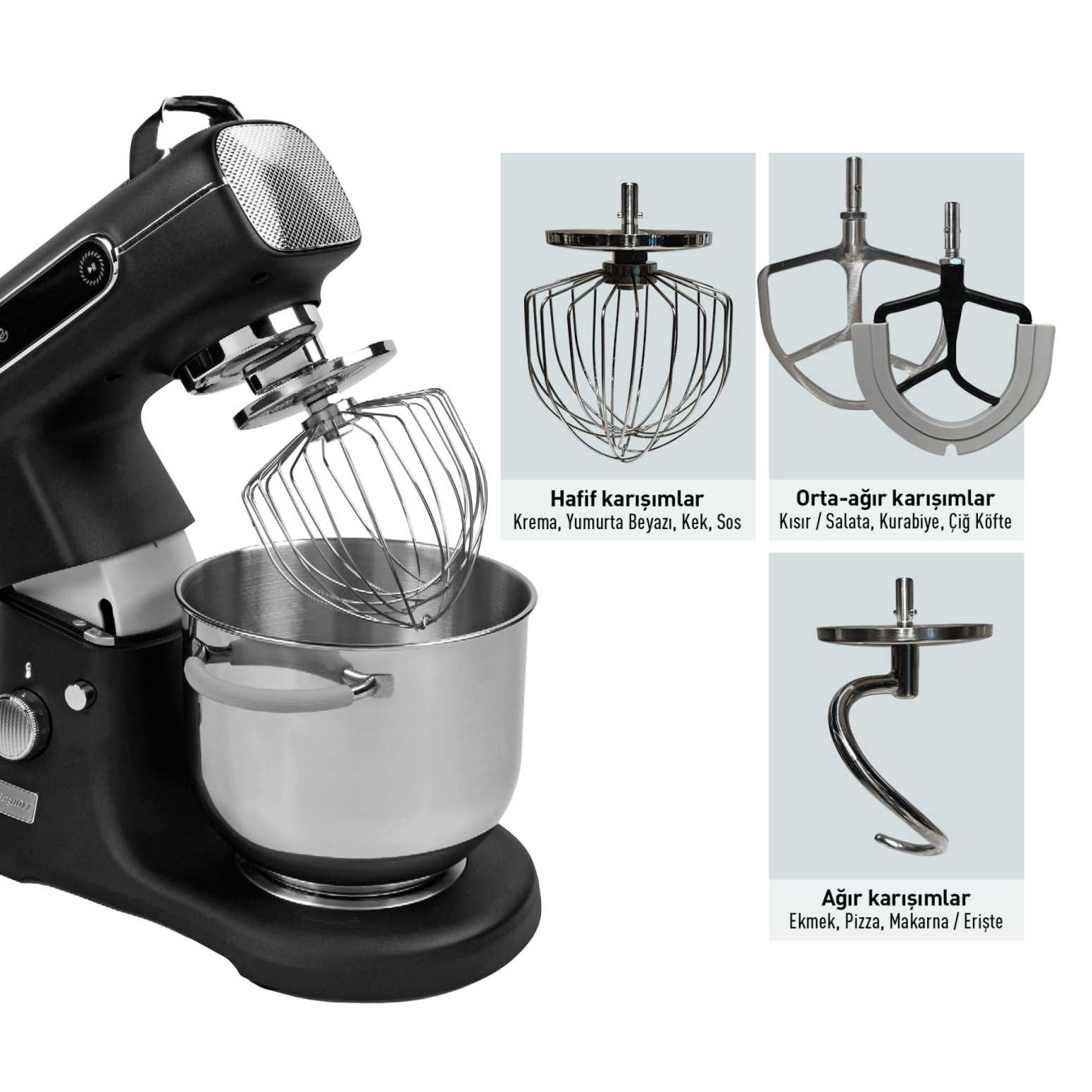 BergHOFF GEM RETRO 7 L Siyah Artisan Yüksek Performans Stand Mikser - 2