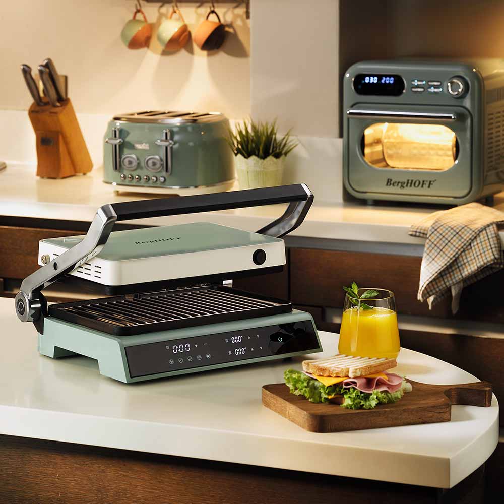 Berghoff Gem Retro Mint Yeşil Dijital Izgara ve Tost Makinesi - 4