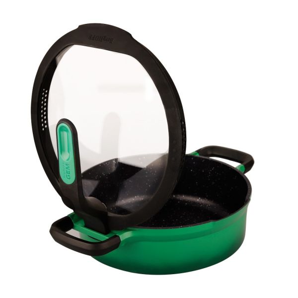 BERGHOFF - Berghoff Gem Stay Cool Kısa Tencere Açık Yeşil 26cm (1)