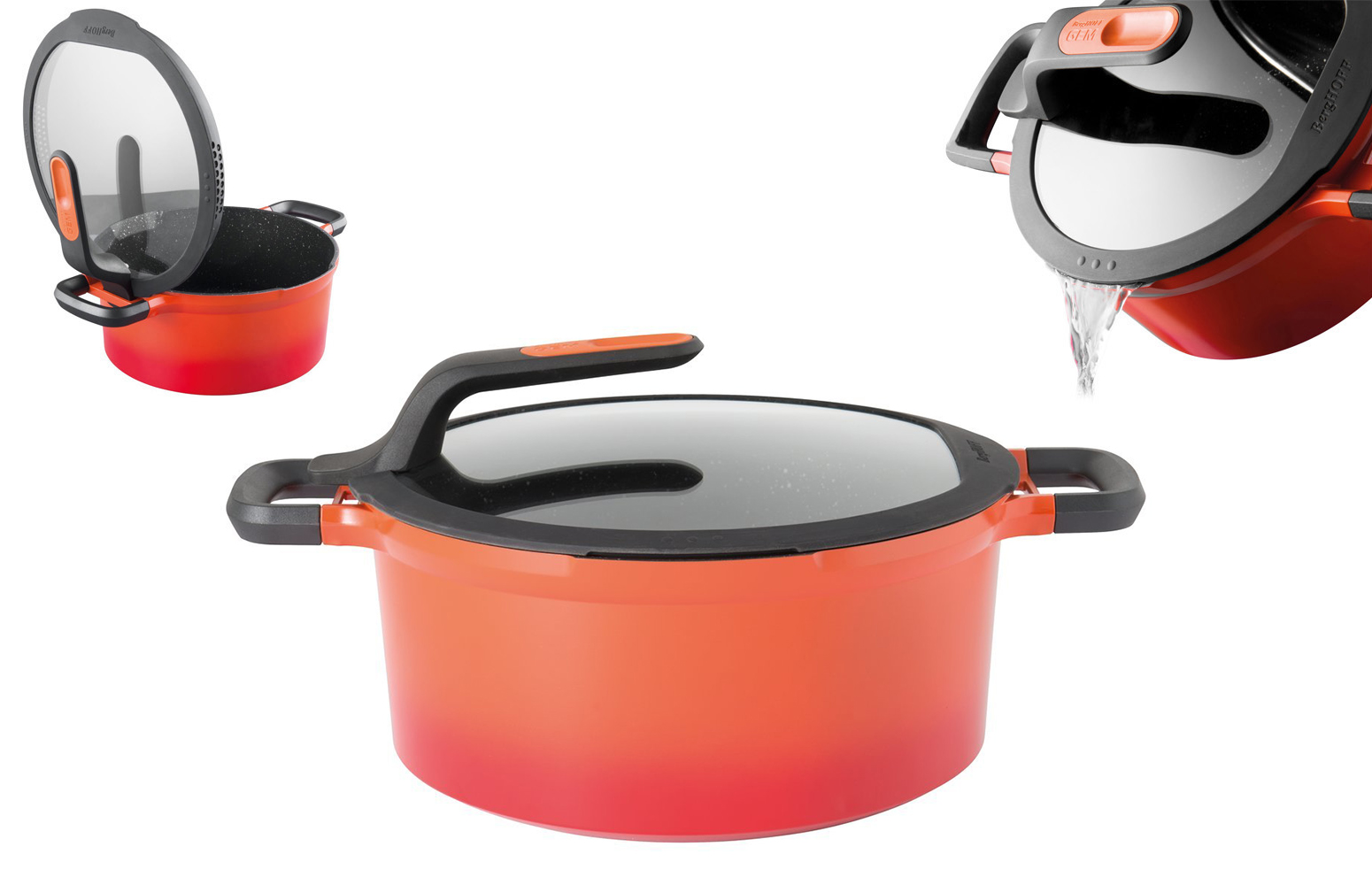 Berghoff Gem Stay Cool Soft Orange Tencere 28 Cm - 1