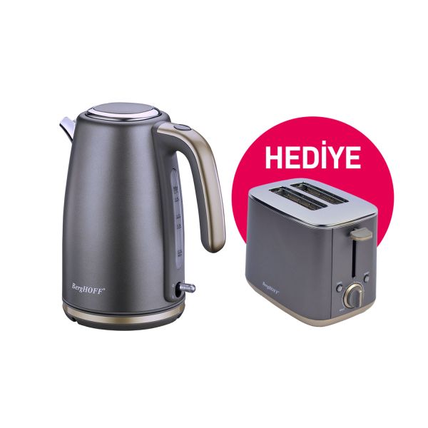 BergHOFF GEM TITAN 1.7 Litre Siyah Gold Su Isıtıcısı - 1