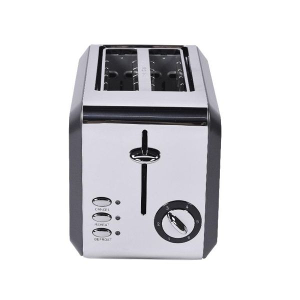 Berghoff - Berghoff Gem Titan 1.7 Litre Parlak Gümüş Siyah İki Dilim Ekmek Kızartma Makinesi (1)