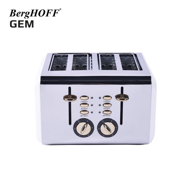 BERGHOFF - BergHOFF GEM TITAN Parlak Gümüş Beyaz Dört Dilim Ekmek Kızartma Makinesi (1)
