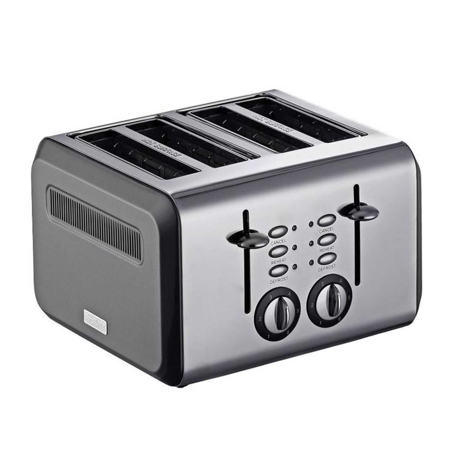 Berghoff Gem Titan Parlak Gümüş Gri Dört Dilim Ekmek Kızartma Makinesi - 1