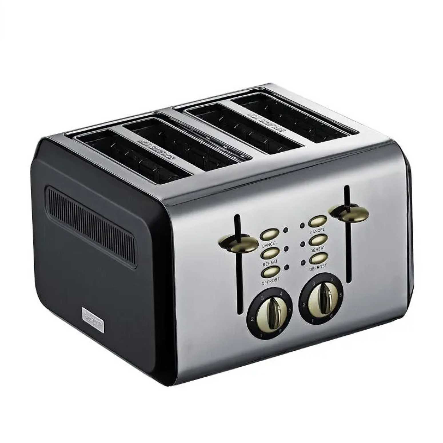 BergHOFF GEM TITAN Parlak Gümüş Siyah Dört Dilim Ekmek Kızartma Makinesi - 1