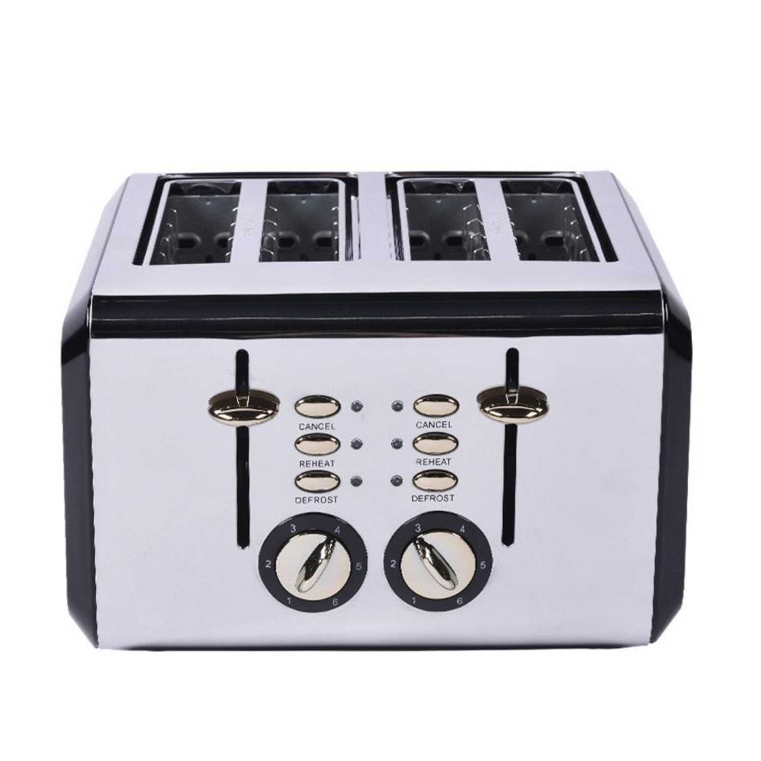 BergHOFF GEM TITAN Parlak Gümüş Siyah Dört Dilim Ekmek Kızartma Makinesi - 2