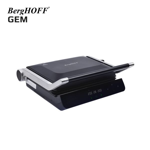 BergHOFF GEM TITAN Siyah Çelik Kapaklı Contact Izgara ve Tost Makinesi - 3