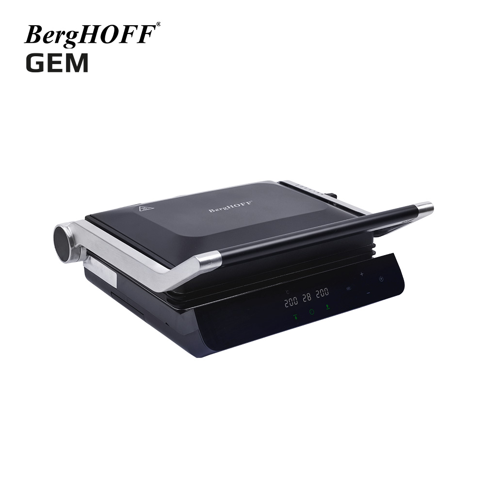 BergHOFF GEM TITAN Siyah Çelik Kapaklı Contact Izgara ve Tost Makinesi - 3