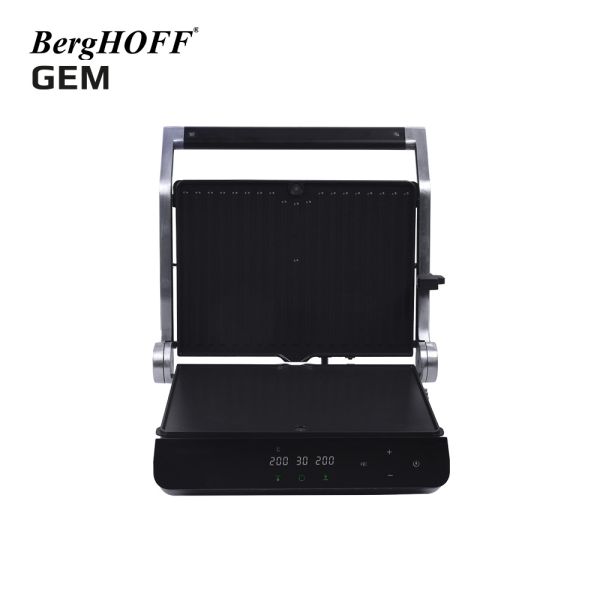 BergHOFF GEM TITAN Siyah Çelik Kapaklı Contact Izgara ve Tost Makinesi - 5