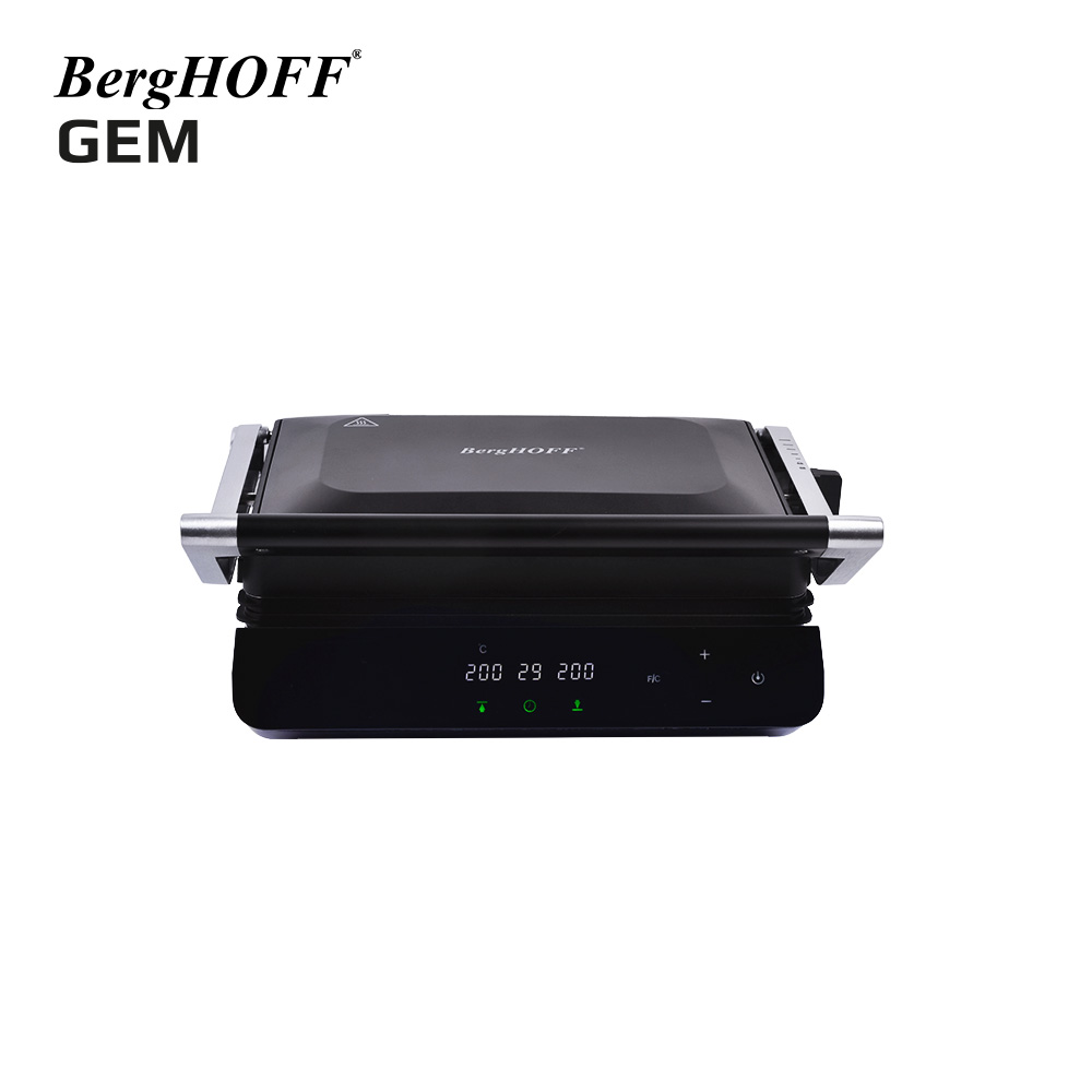 BergHOFF GEM TITAN Siyah Çelik Kapaklı Contact Izgara ve Tost Makinesi - 2