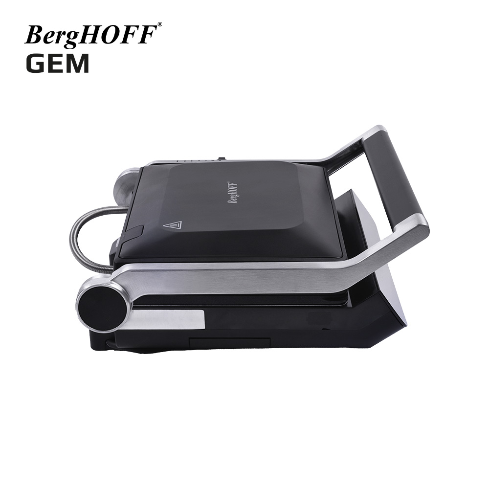 BergHOFF GEM TITAN Siyah Çelik Kapaklı Contact Izgara ve Tost Makinesi - 4