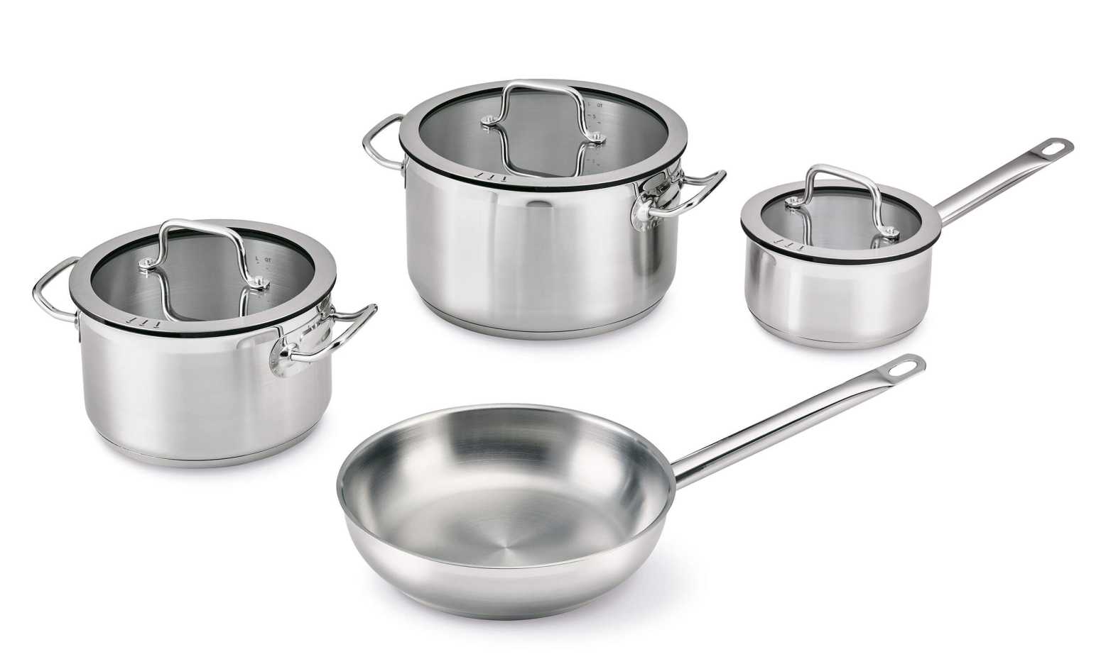 Berghoff Hotel Downdraft 7 Parça 18/10 Paslanmaz Çelik Tencere Seti - 1