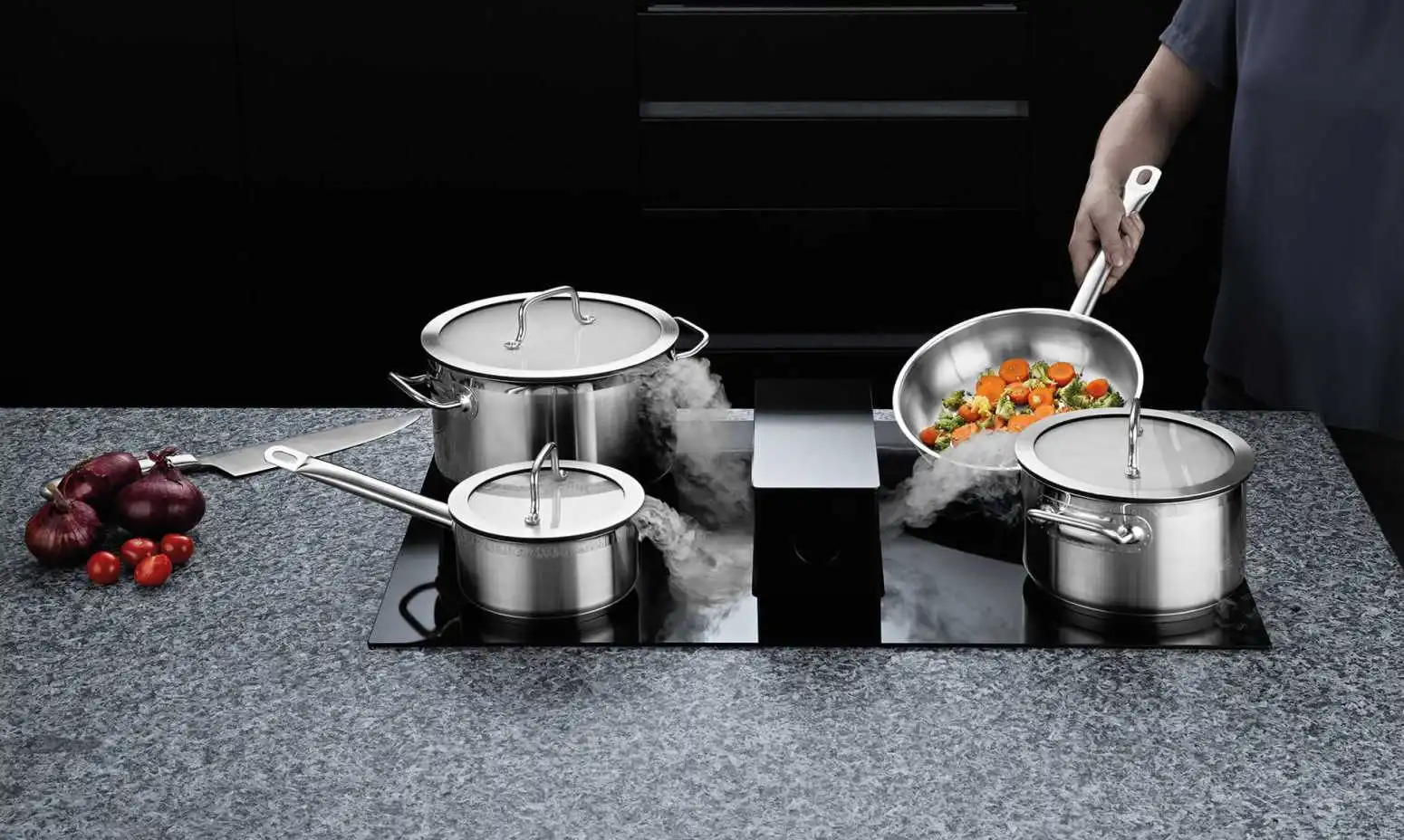 Berghoff Hotel Downdraft 7 Parça 18/10 Paslanmaz Çelik Tencere Seti - 2