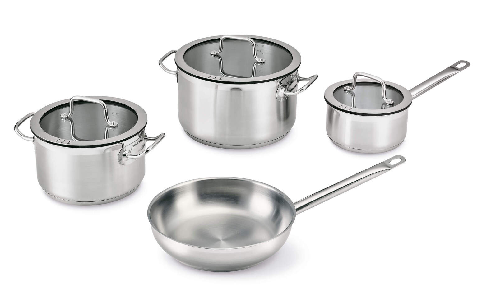 Berghoff Hotel Downdraft 7 Parça 18/10 Paslanmaz Çelik Tencere Seti - 1