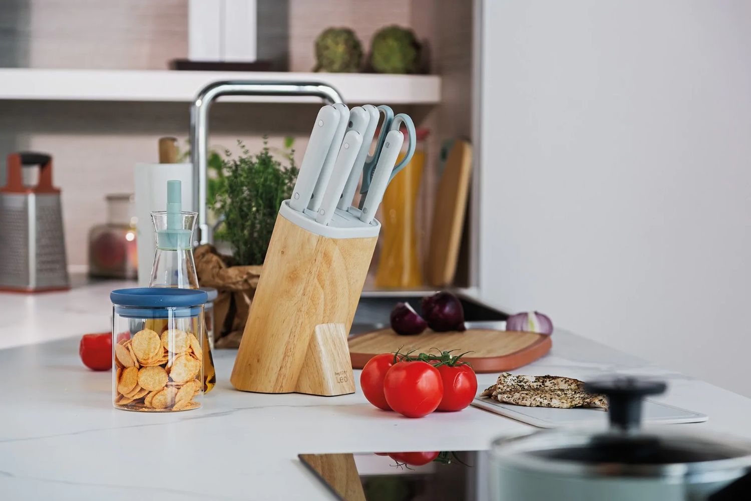 Berghoff Leo 18/10 Paslanmaz Çelik Spirit 7 Parça Bloklu Bıçak Set - 3