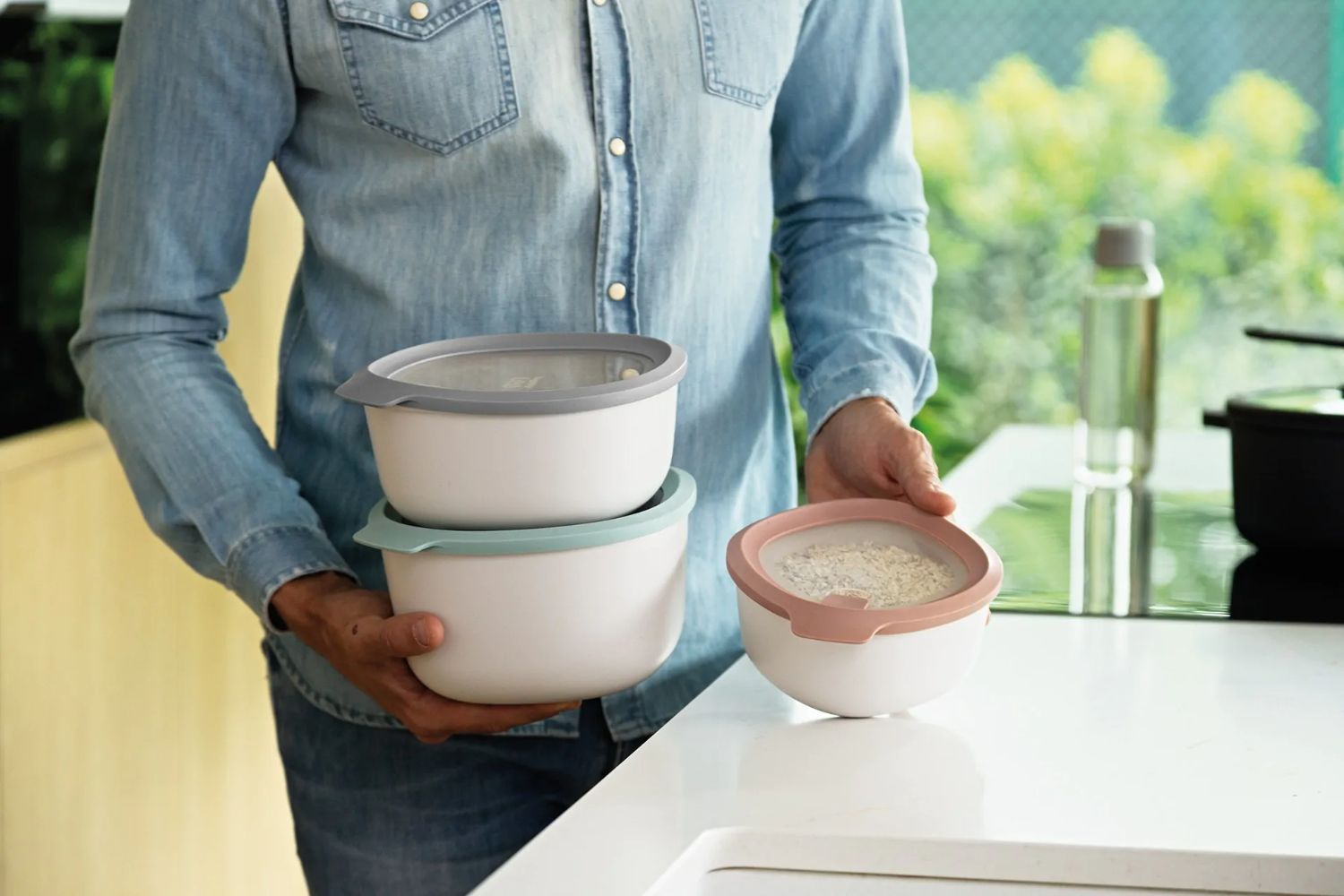 Berghoff Leo 3lü Kapaklı Saklama Kabı Seti - 4