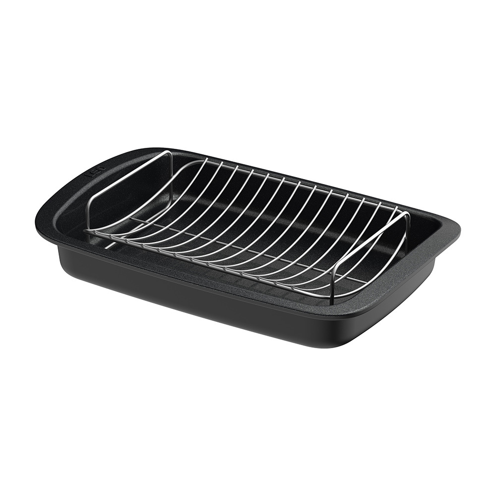 BergHOFF LEO GRAPHITE Çıkarılabilir Raflı Yapışmaz Grafit Izgara Güveç 42x28cm - 1